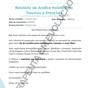 Relatório TRAUMAS E EMOÇÕES | Editável no Canva