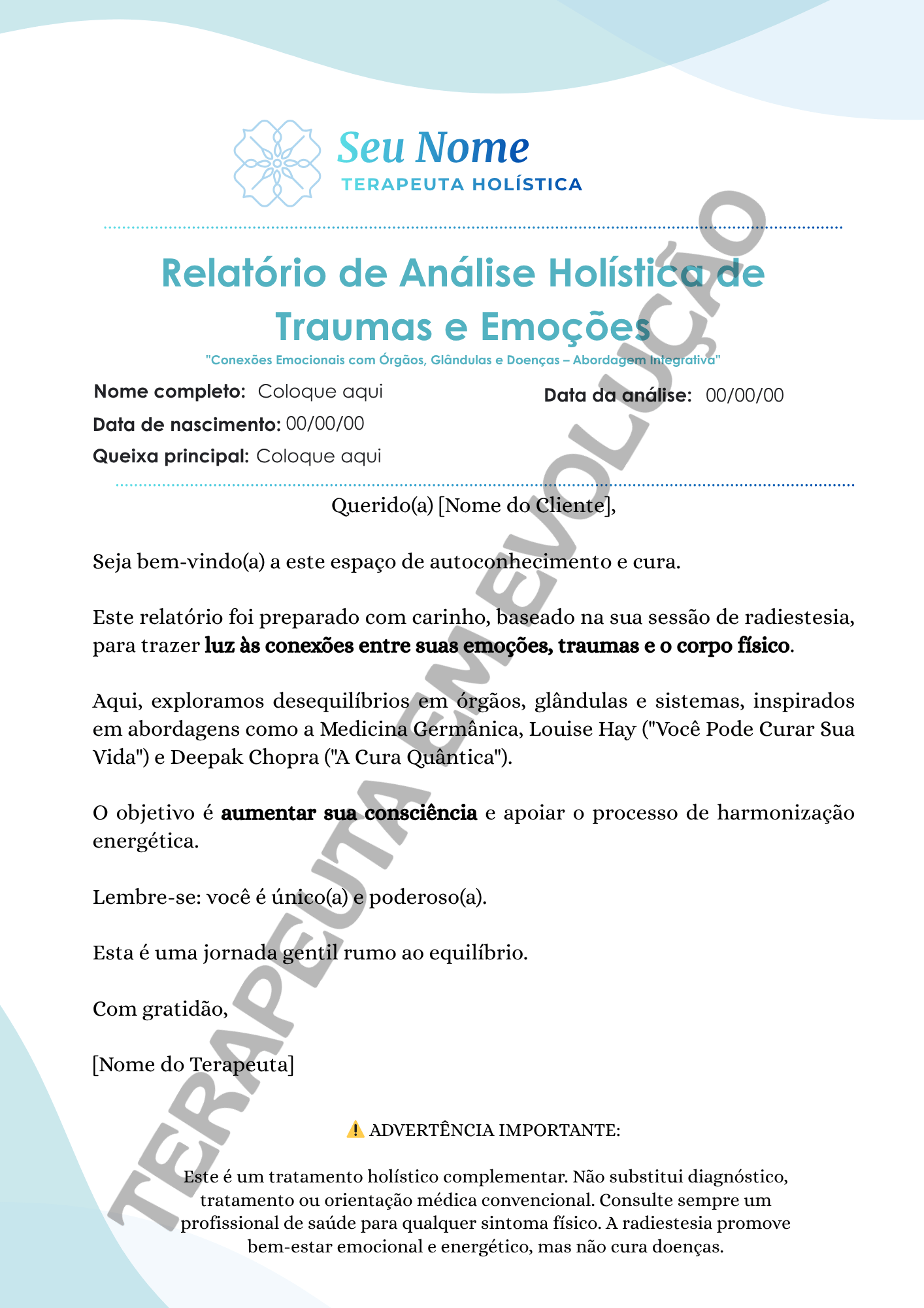 Relatório TRAUMAS E EMOÇÕES | Editável no Canva